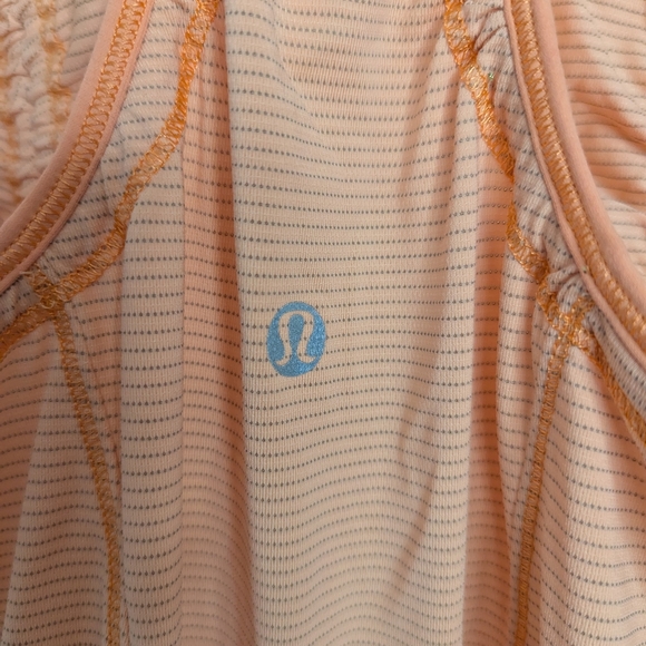 Lululemon 4 I Wanna Run Orange Tank Top With Racerback And Drawstring Waist - Picture 7 of 10